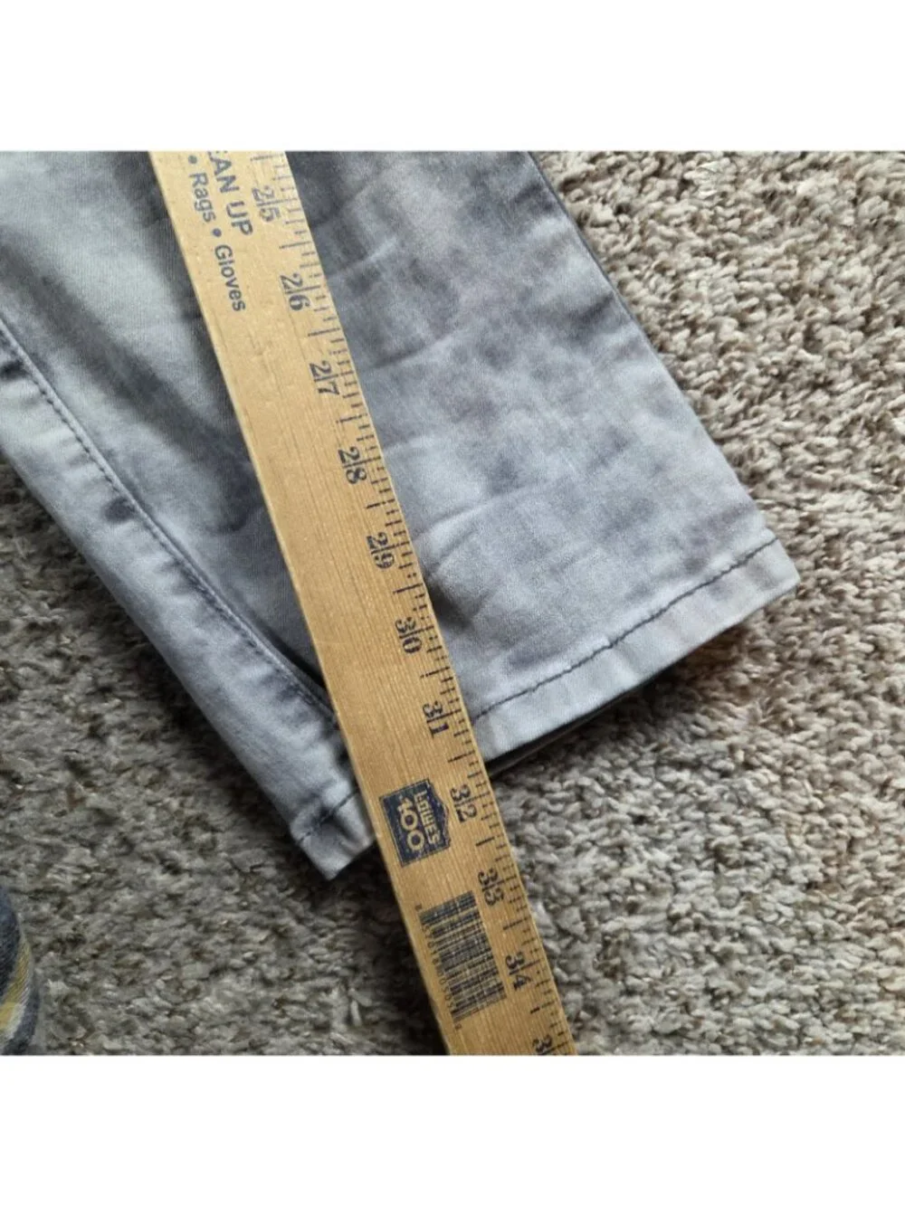 SMOKE RISE Jeans Mens 38x32 Gray Distressed Slim Fit Denim
